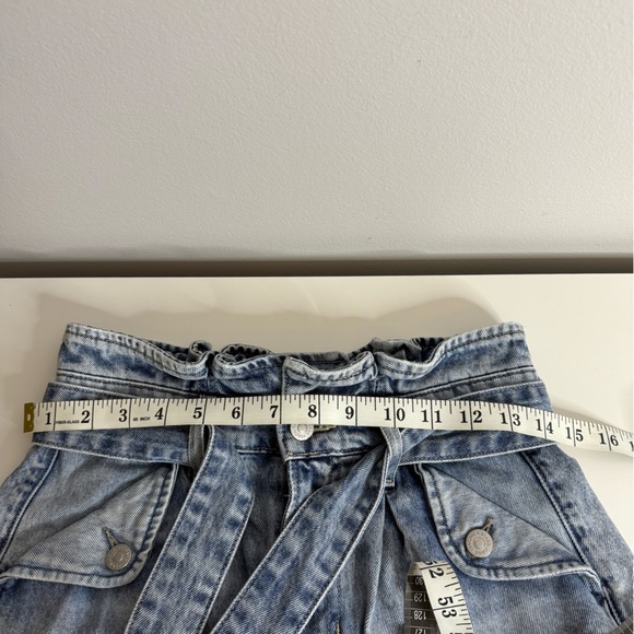 VERONICA BEARD Nori Denim Paperbag Shorts Extra High Rise with Belt size 25 - Picture 9 of 12